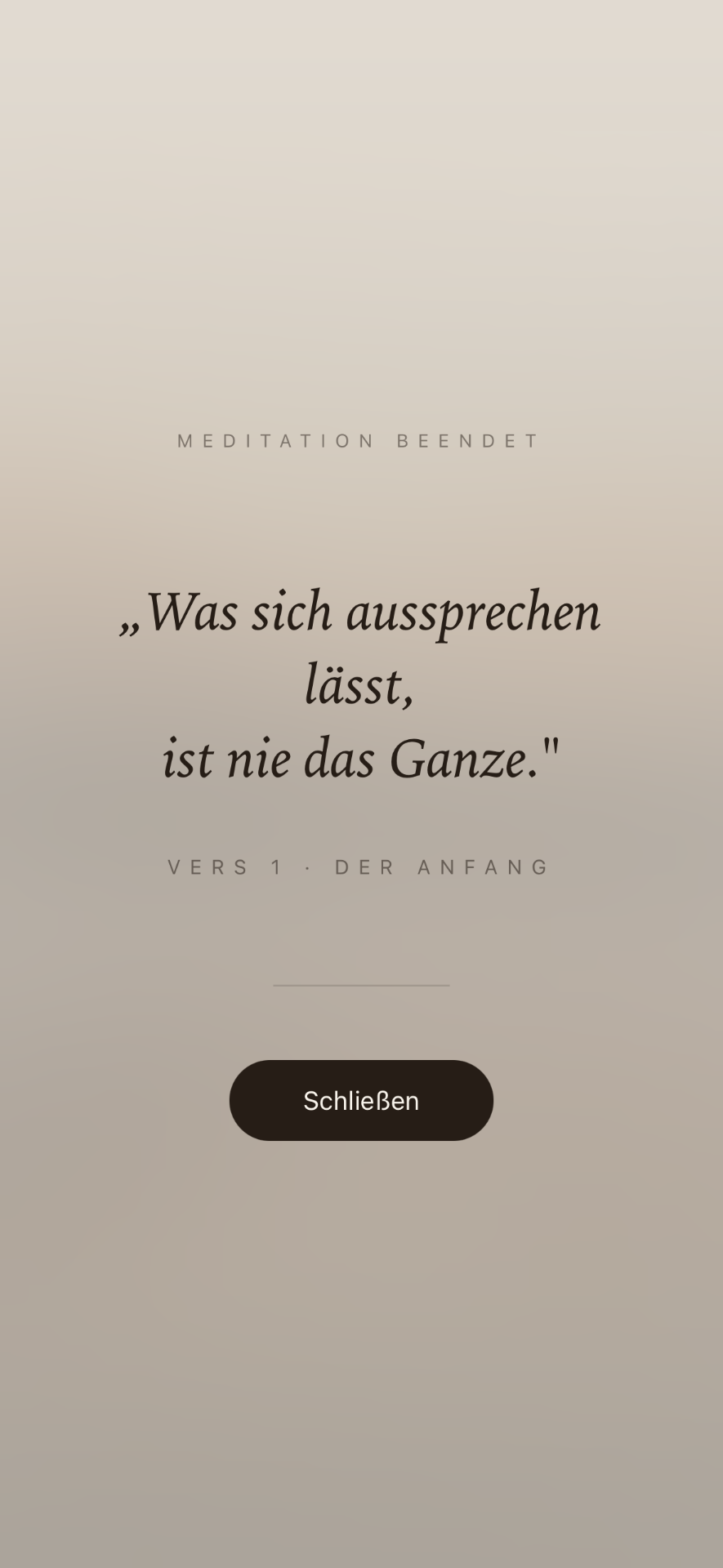 Ankommen. – Meditation beendet